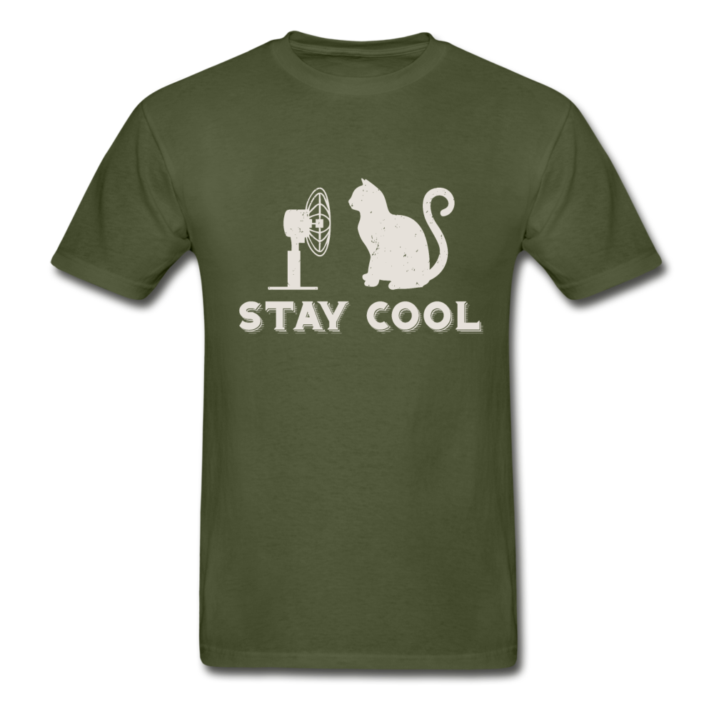 Hanes Adult Tagless Stay Cool Cat T-Shirt - military green