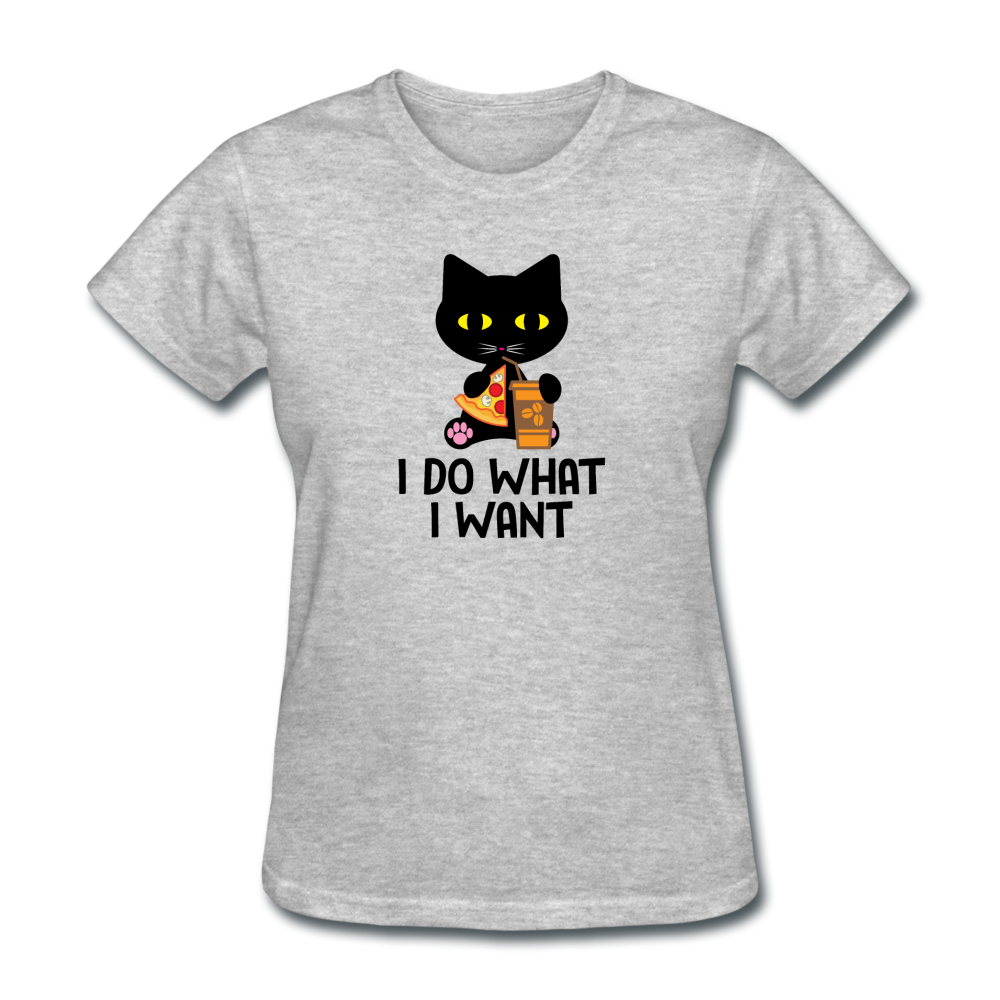 Women's I Do What I Want Cat T-Shirt - heather gray