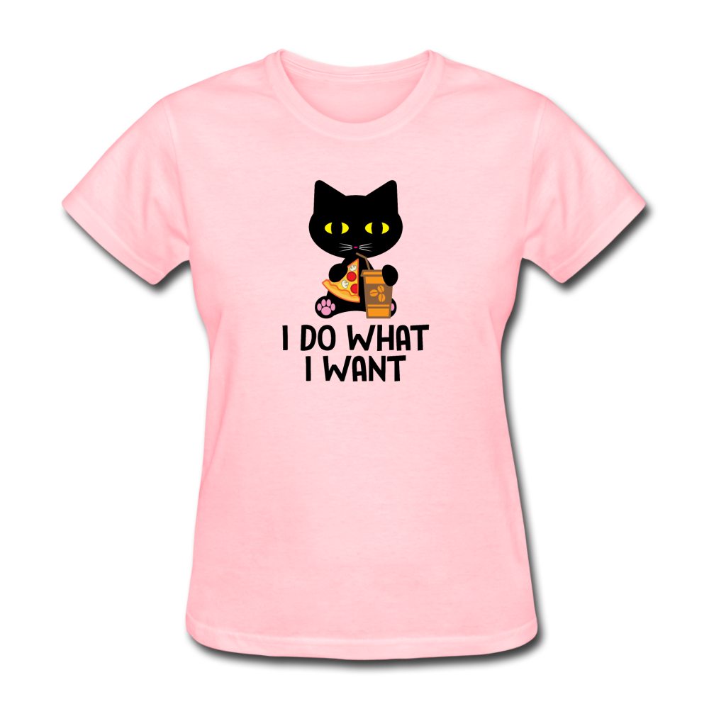 Women's I Do What I Want Cat T-Shirt - pink