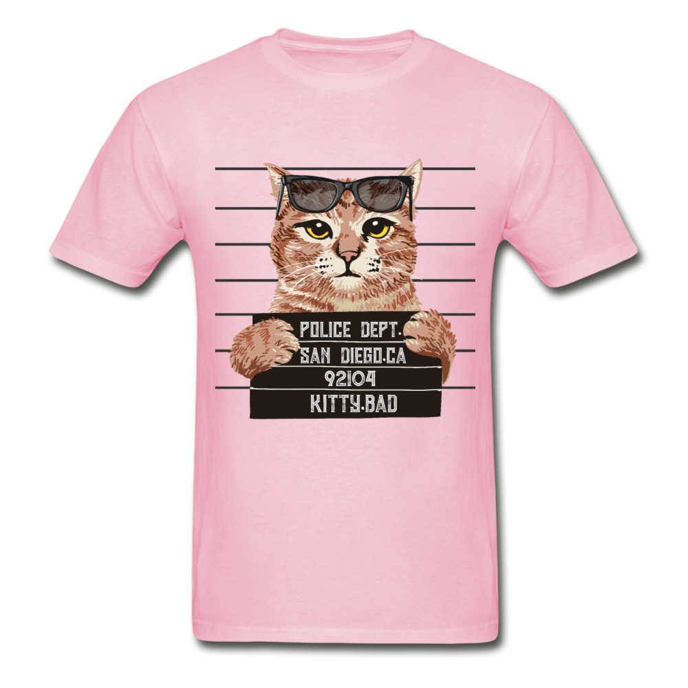 Gildan Ultra Cotton Adult Mug Shot Cat T-Shirt - light pink