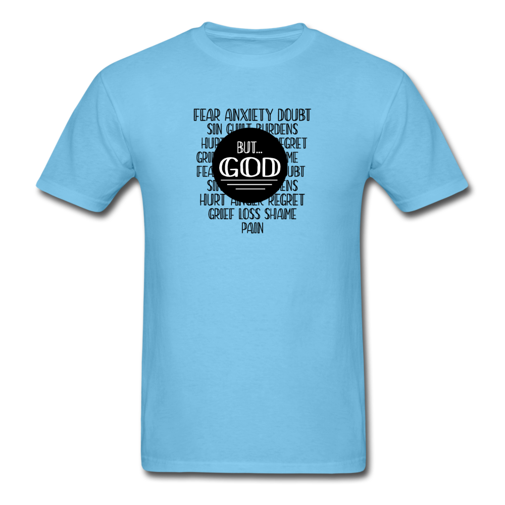 Unisex Classic But God T-Shirt - aquatic blue