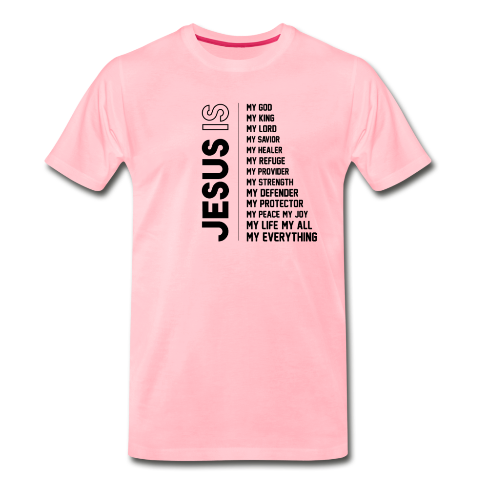 Men's Premium Jesus Is T-Shirt - pink