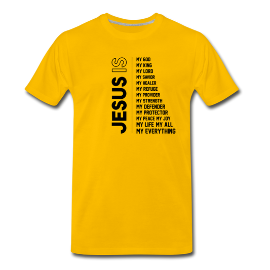 Men's Premium Jesus Is T-Shirt - sun yellow