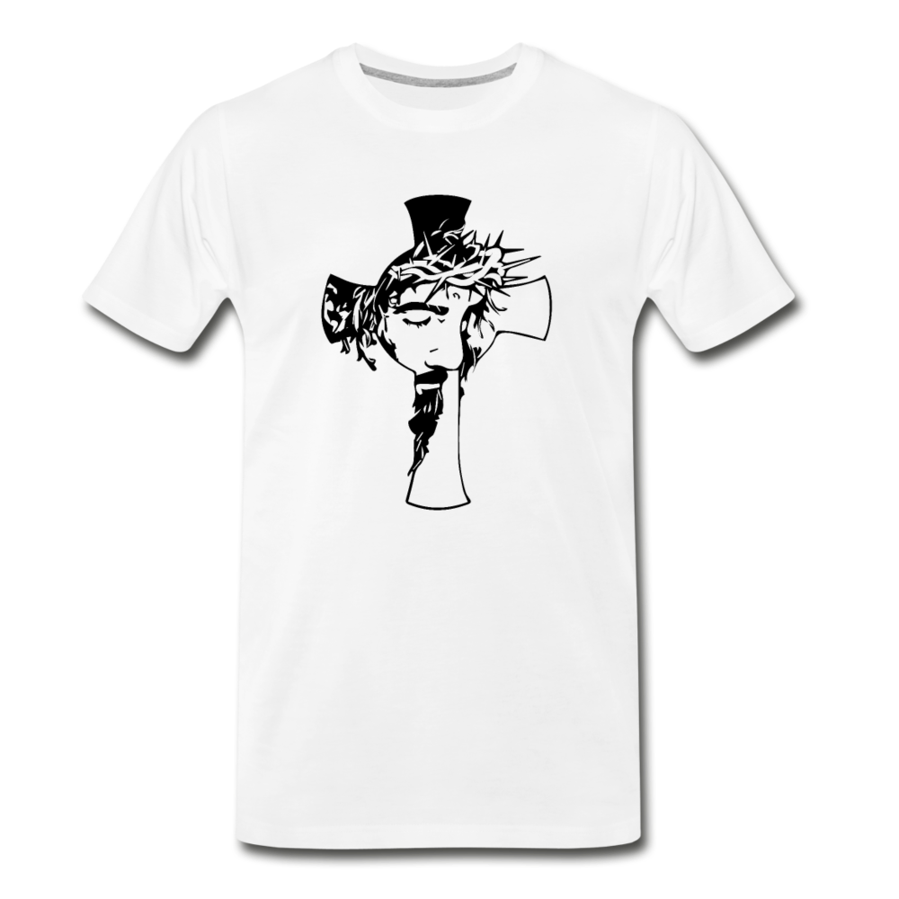 Men's Premium Jesus in Cross T-Shirt - white