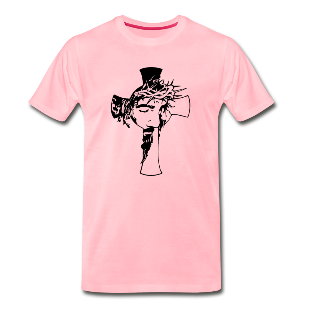 Men's Premium Jesus in Cross T-Shirt - pink