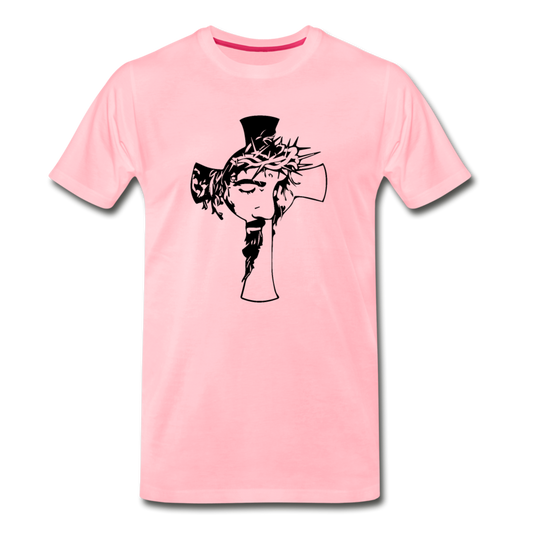 Men's Premium Jesus in Cross T-Shirt - pink