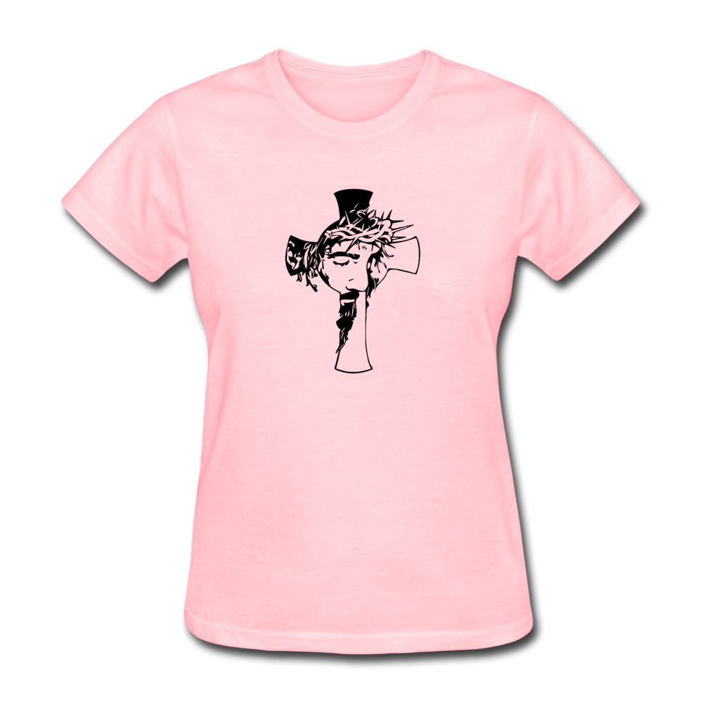 Women's Jesus in Cross T-Shirt - pink