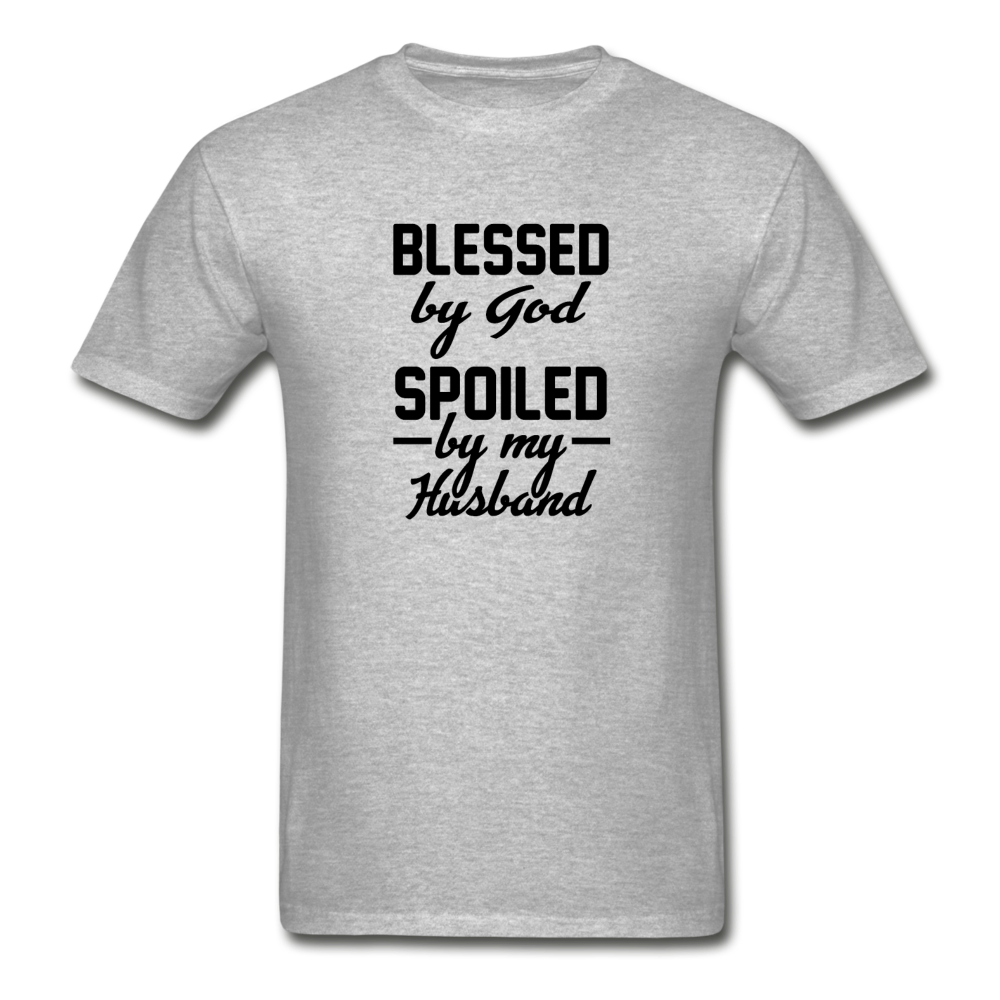 Gildan Ultra Cotton Adult Blessed and Spoiled T-Shirt - heather gray