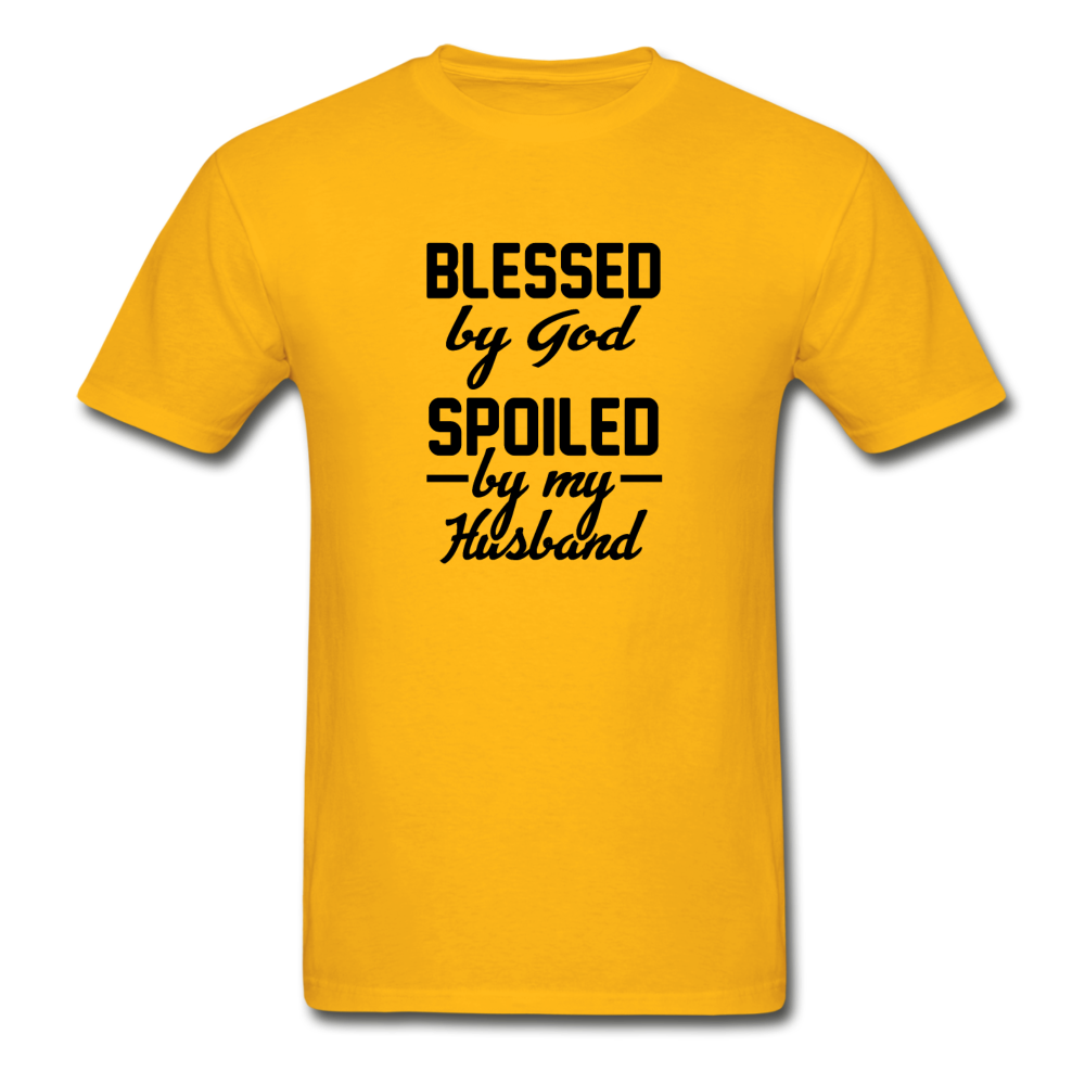 Gildan Ultra Cotton Adult Blessed and Spoiled T-Shirt - gold