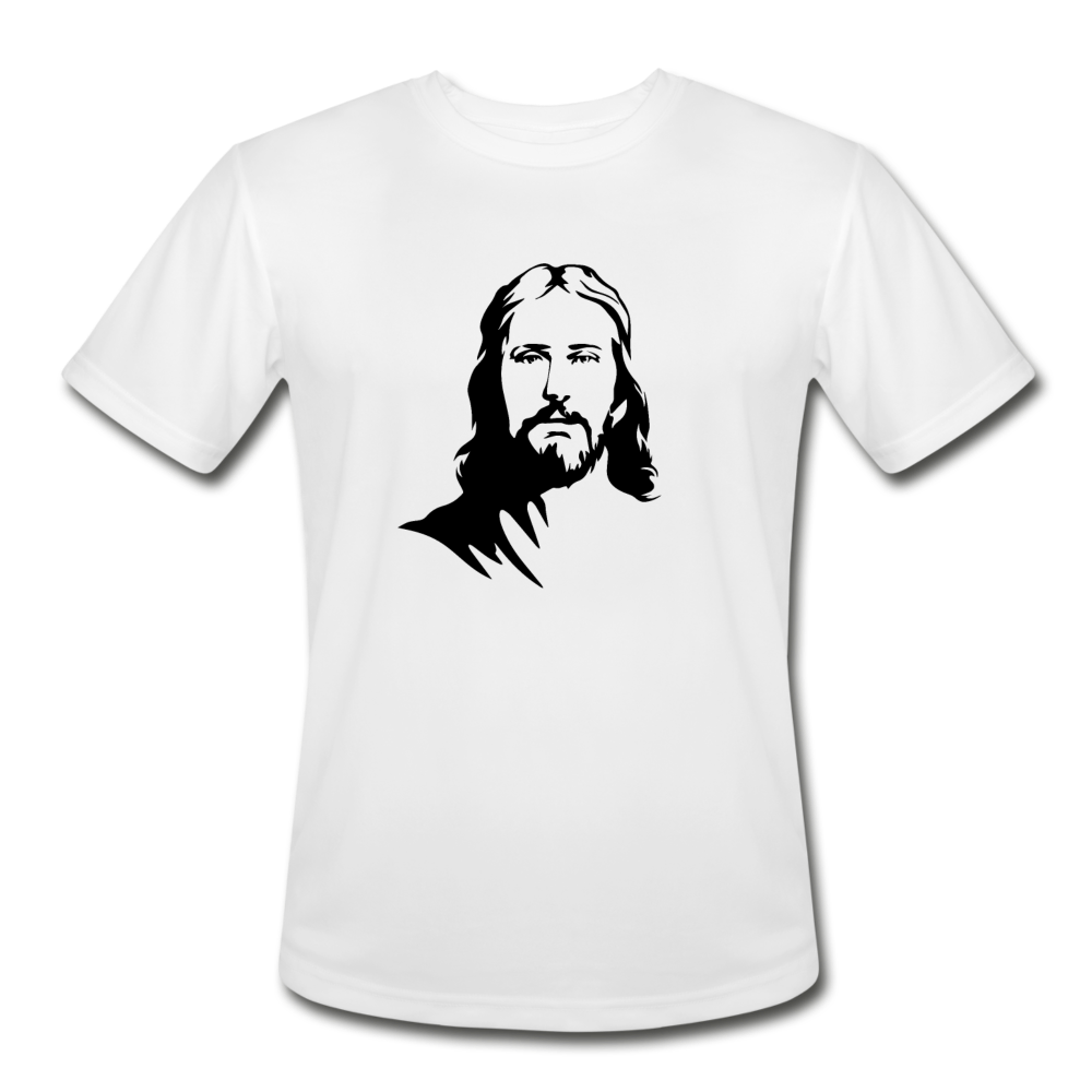 Men’s Moisture Wicking Performance Jesus T-Shirt - white