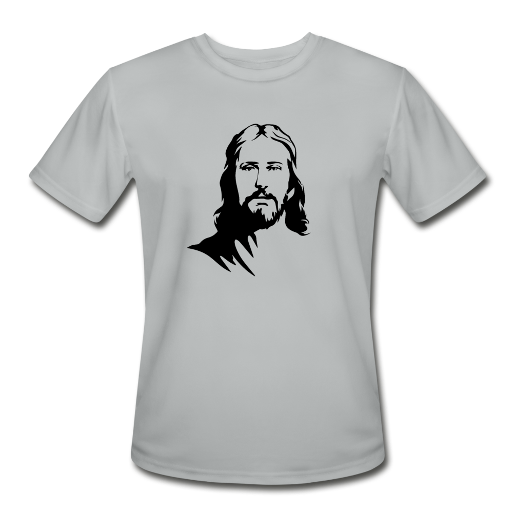 Men’s Moisture Wicking Performance Jesus T-Shirt - silver