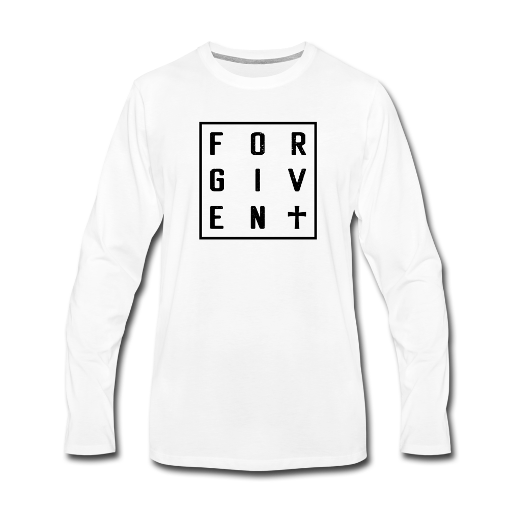 Men's Premium Long Sleeve Forgiven T-Shirt - white