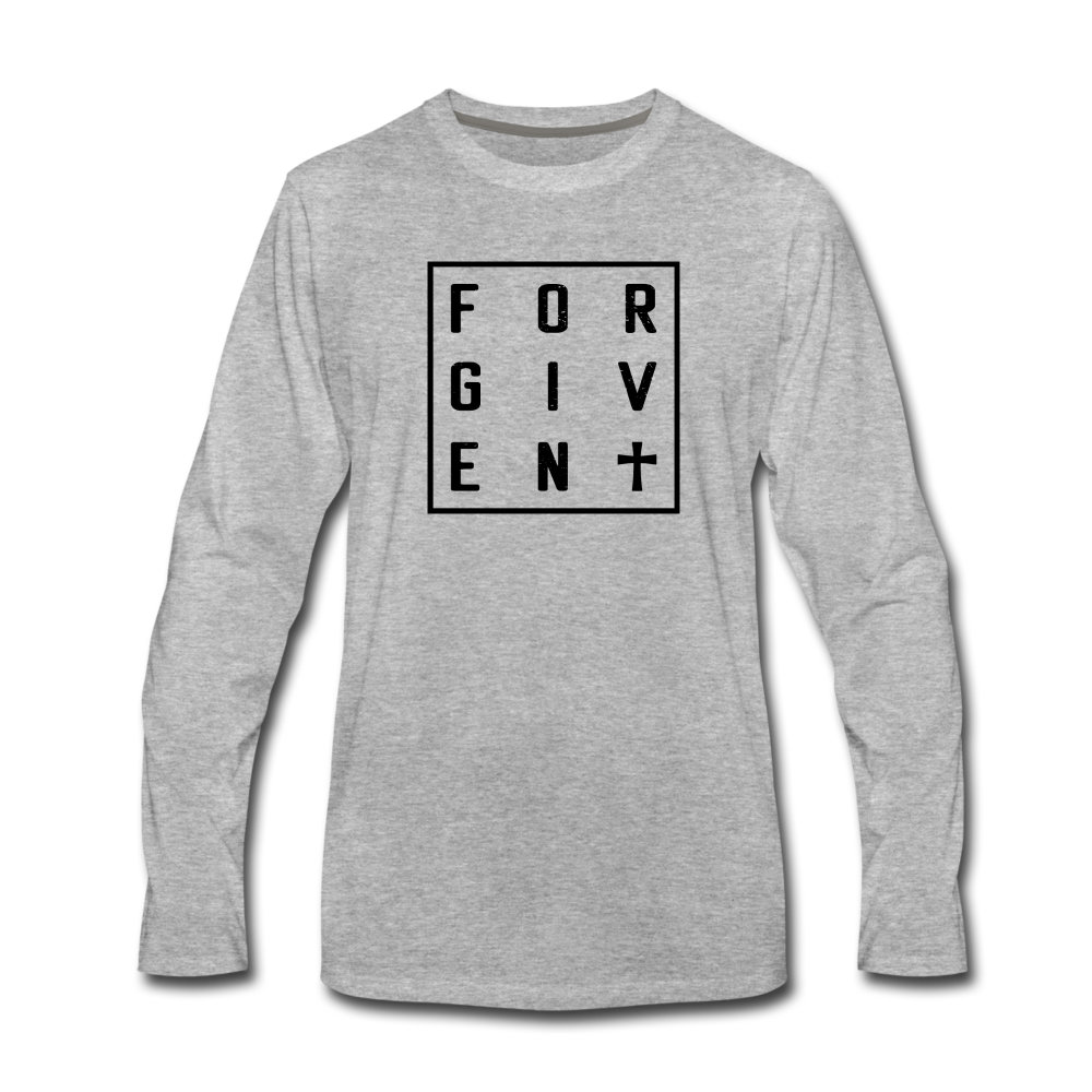Men's Premium Long Sleeve Forgiven T-Shirt - heather gray