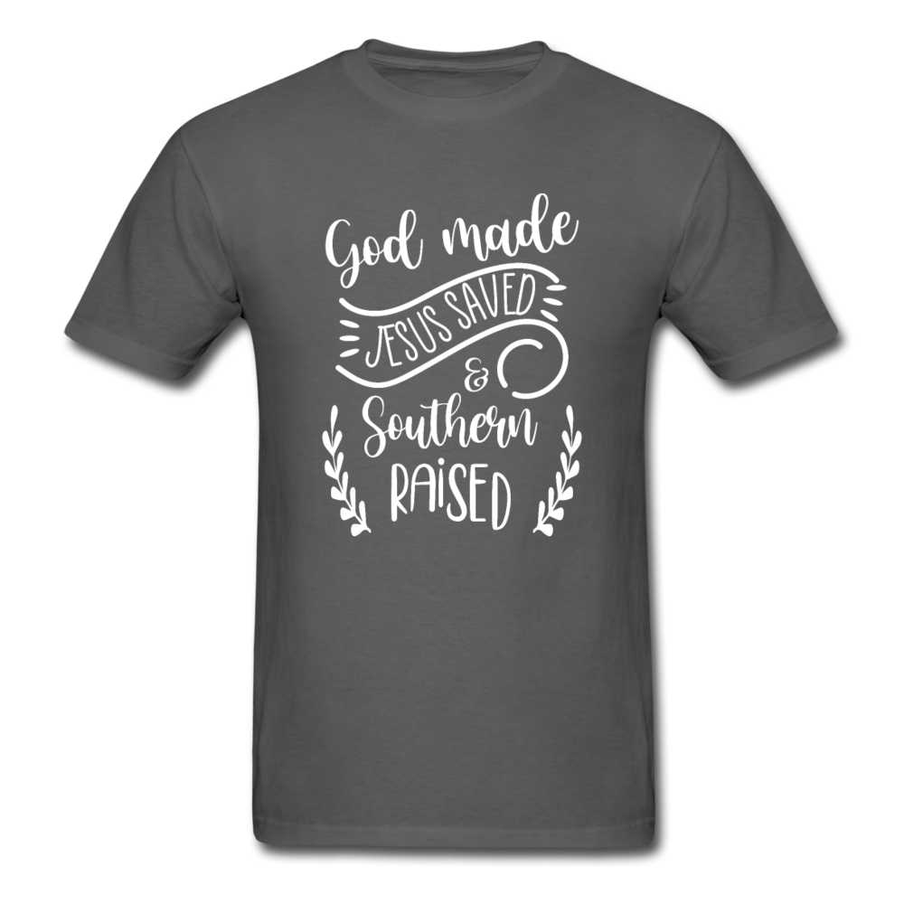 Unisex Classic God Made Jesus Saved Southern Raised T-Shirt - charcoal