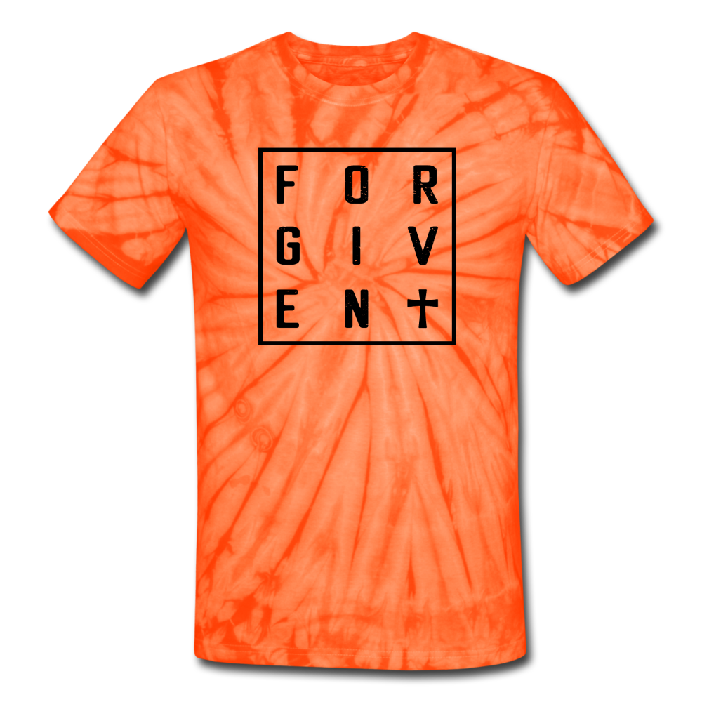 Unisex Tie Dye Forgiven T-Shirt - spider orange
