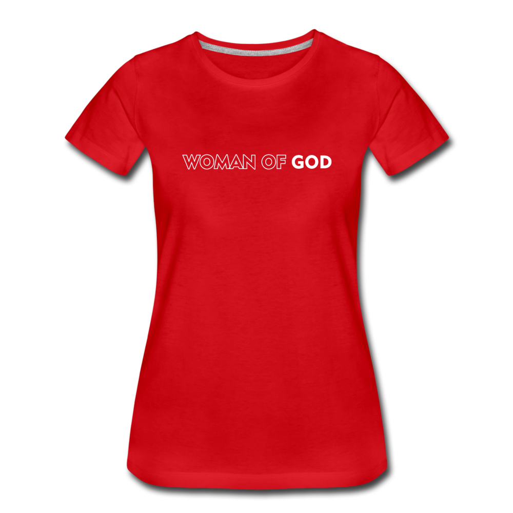 Women’s Premium Woman of God T-Shirt - red