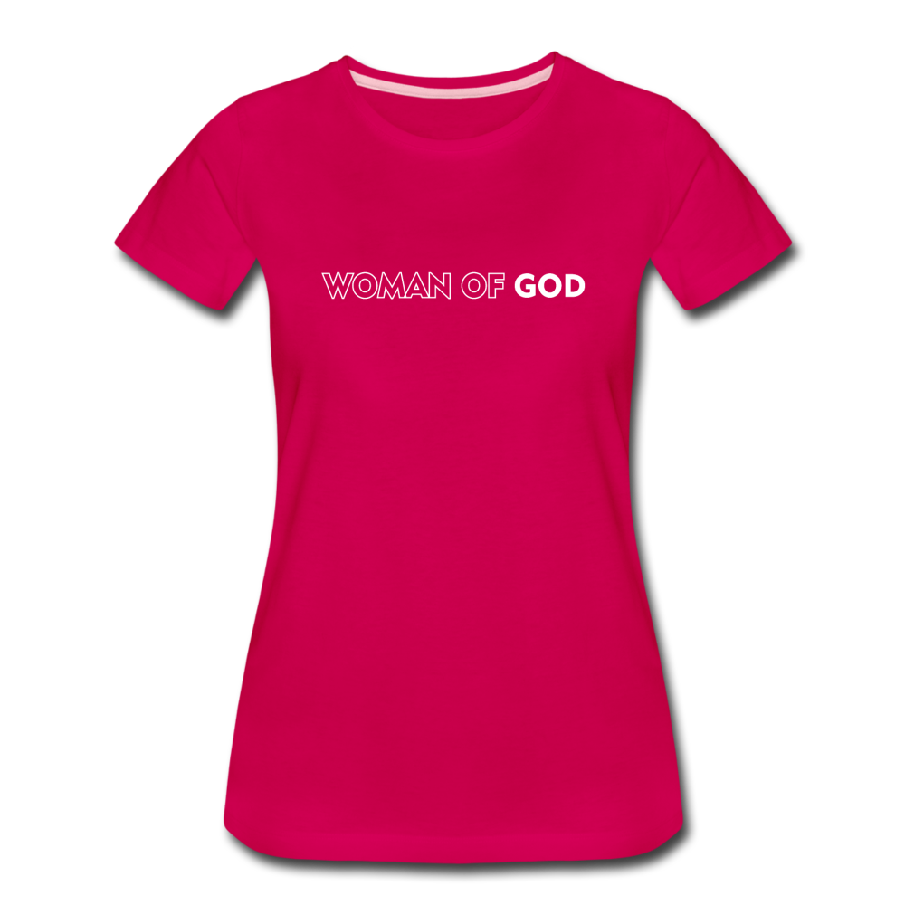 Women’s Premium Woman of God T-Shirt - dark pink