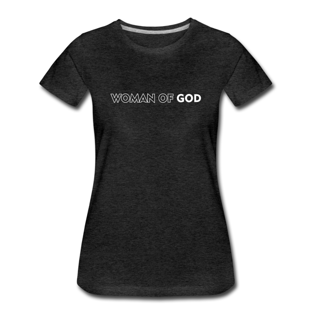 Women’s Premium Woman of God T-Shirt - charcoal gray