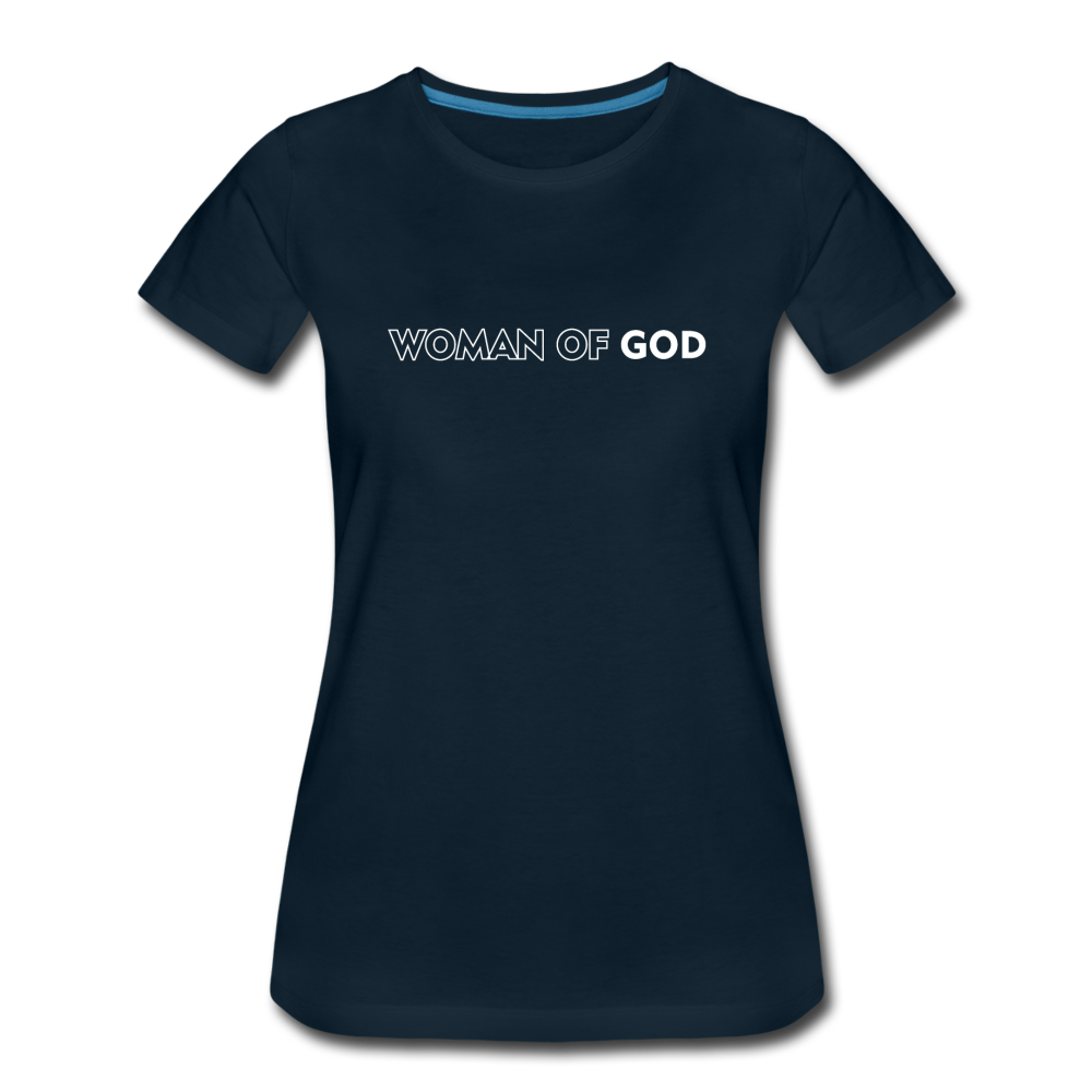 Women’s Premium Woman of God T-Shirt - deep navy