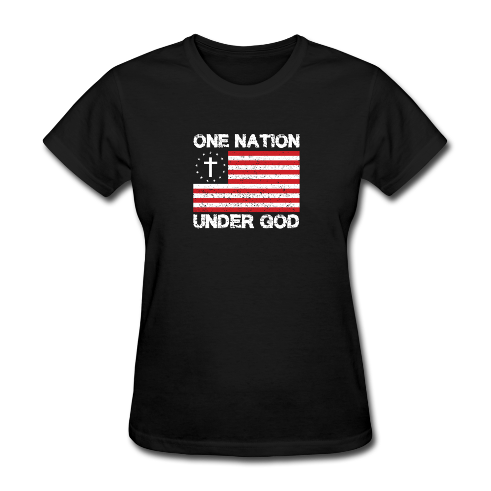 Women's One Nation Under God T-Shirt - black