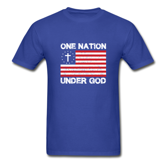 Hanes Adult Tagless One Nation Under God T-Shirt - royal blue