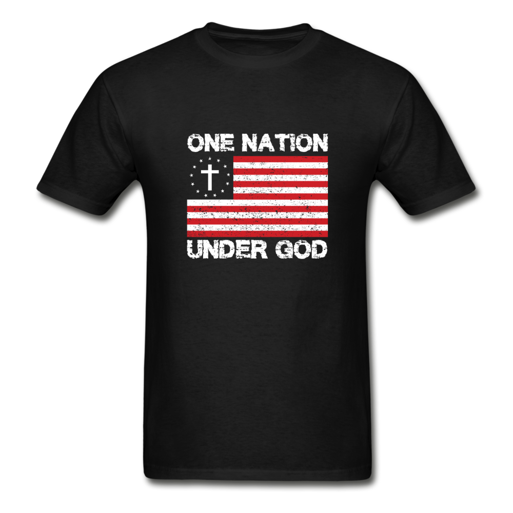 Hanes Adult Tagless One Nation Under God T-Shirt - black