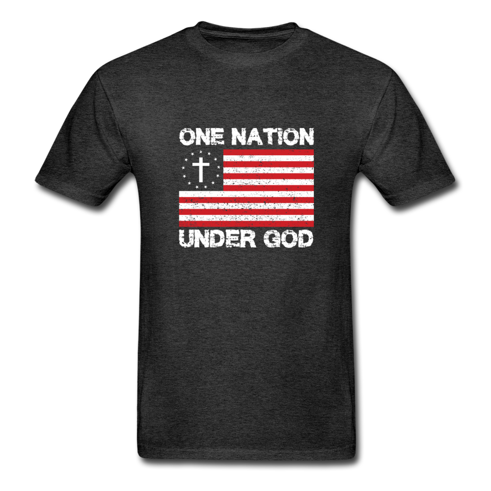 Hanes Adult Tagless One Nation Under God T-Shirt - charcoal gray