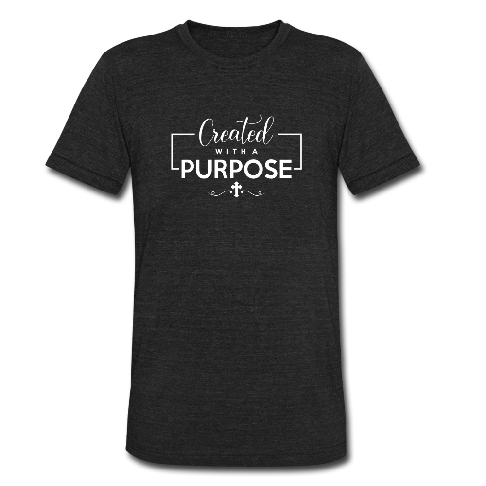 Unisex Tri-Blend Created With a Purpose T-Shirt - heather black