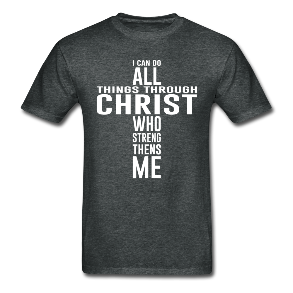 Gildan Ultra Cotton Adult All Things Through Christ T-Shirt - deep heather