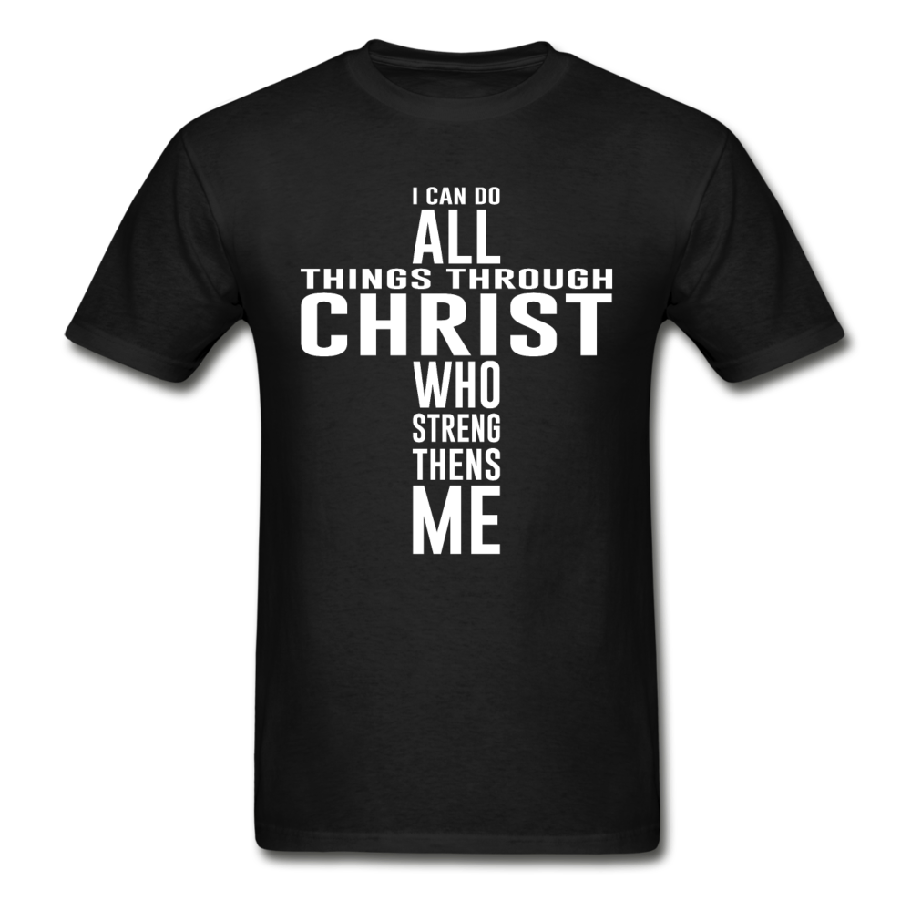 Gildan Ultra Cotton Adult All Things Through Christ T-Shirt - black