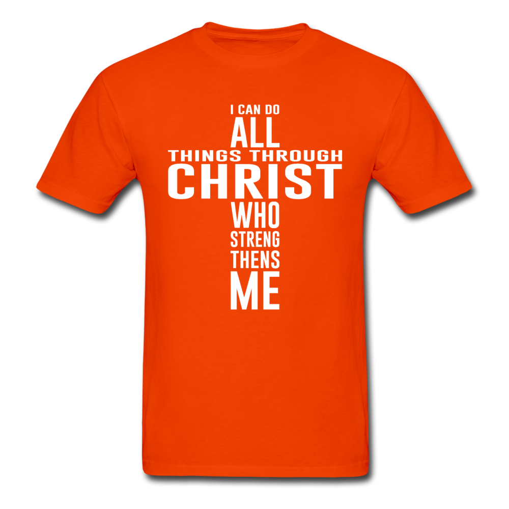 Gildan Ultra Cotton Adult All Things Through Christ T-Shirt - orange