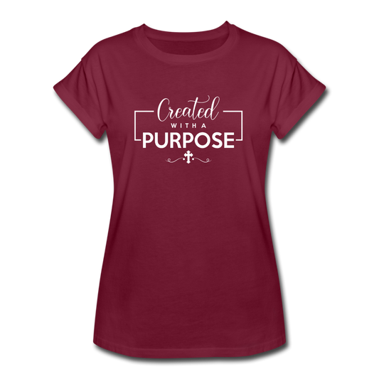 Women's Relaxed Fit Created With a Purpose T-Shirt - burgundy
