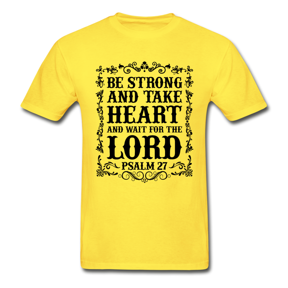 Hanes Adult Tagless Wait for the Lord T-Shirt - yellow