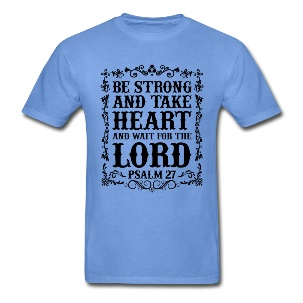 Hanes Adult Tagless Wait for the Lord T-Shirt - carolina blue