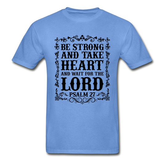 Hanes Adult Tagless Wait for the Lord T-Shirt - carolina blue