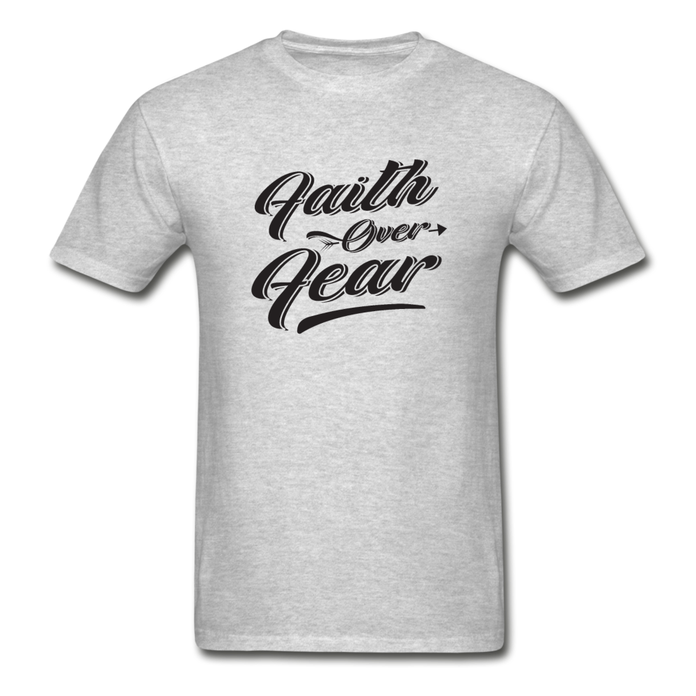Hanes Adult Tagless Faith Over Fear T-Shirt - heather gray