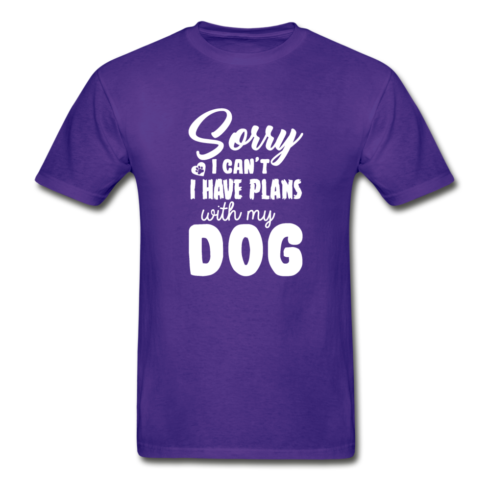 Hanes Adult Tagless Sorry I Have Plans With My Dog T-Shirt - purple