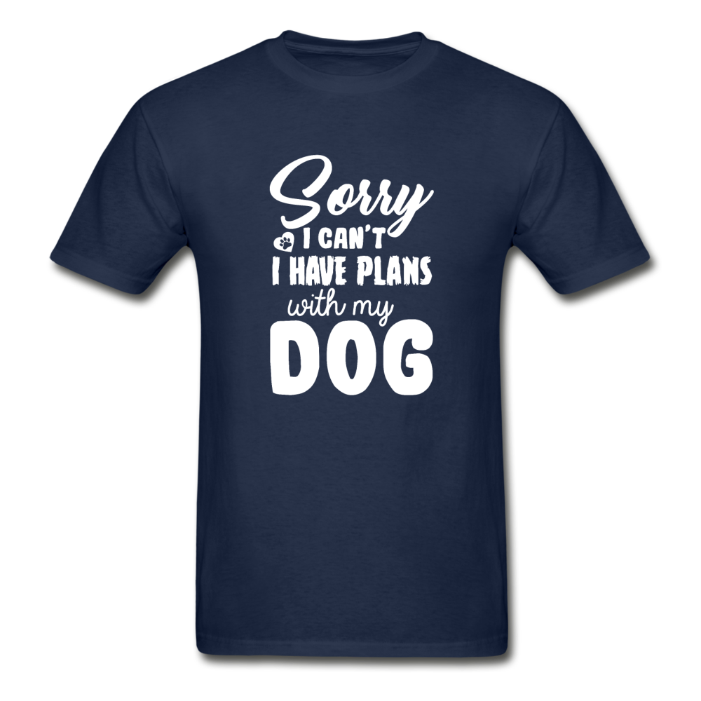 Hanes Adult Tagless Sorry I Have Plans With My Dog T-Shirt - navy