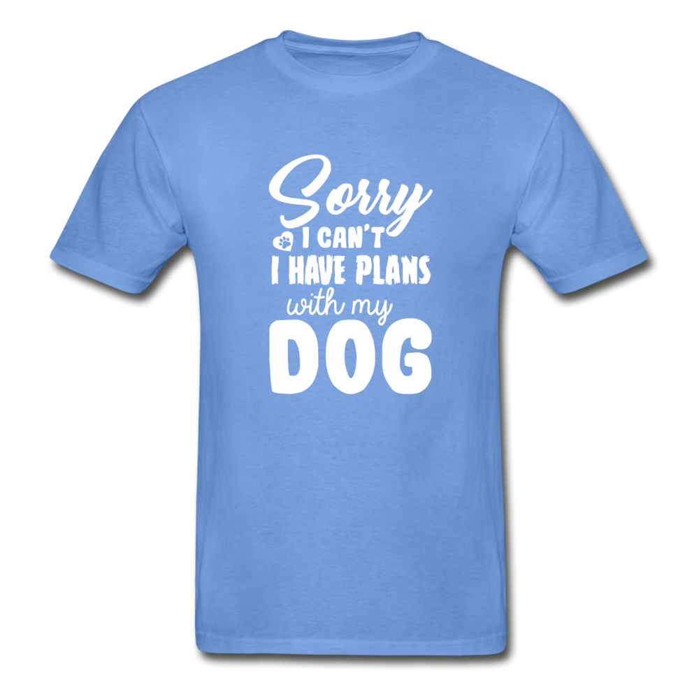 Hanes Adult Tagless Sorry I Have Plans With My Dog T-Shirt - carolina blue