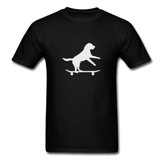 Unisex Classic Dog on Skateboard T-Shirt - black