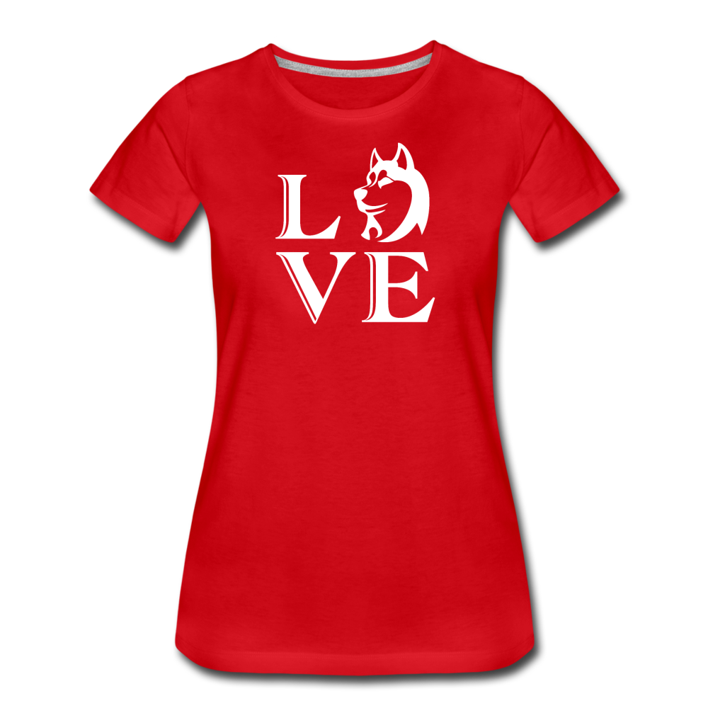 Women’s Premium Love Dog T-Shirt - red