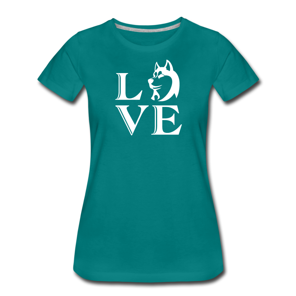 Women’s Premium Love Dog T-Shirt - teal