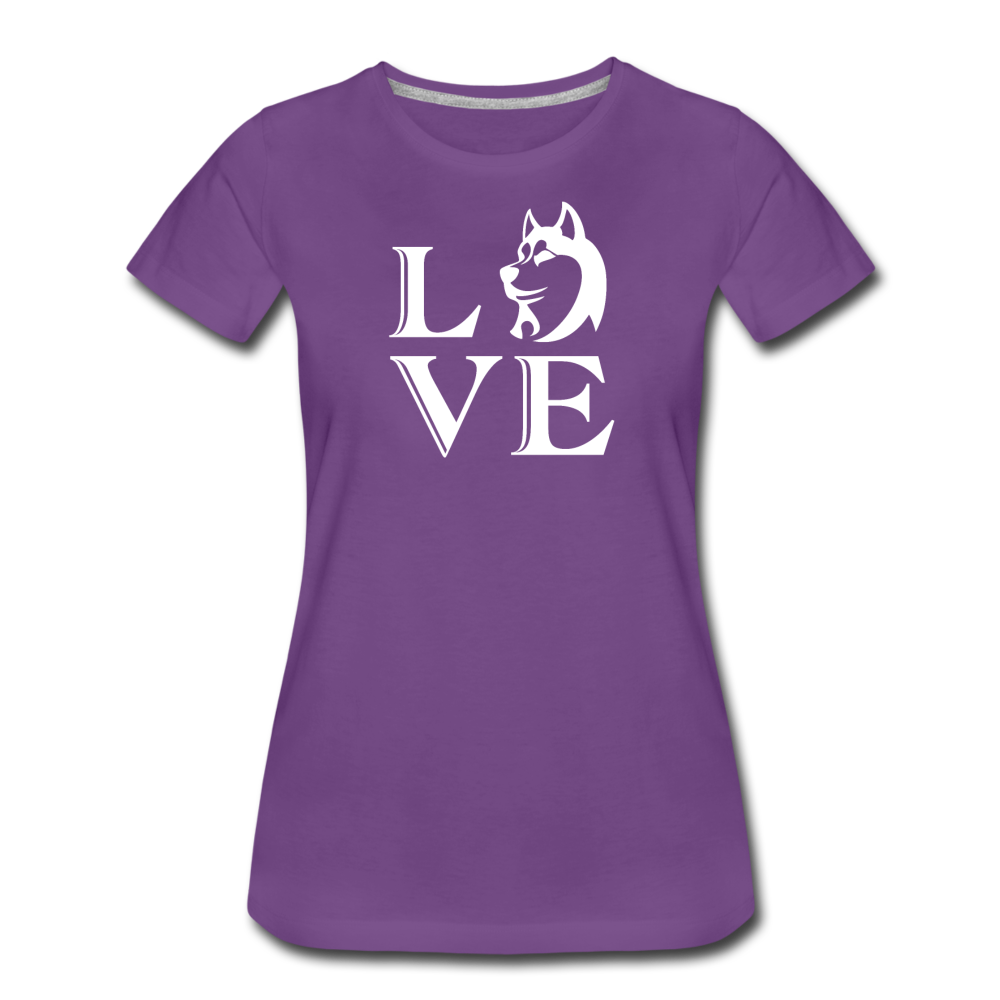Women’s Premium Love Dog T-Shirt - purple