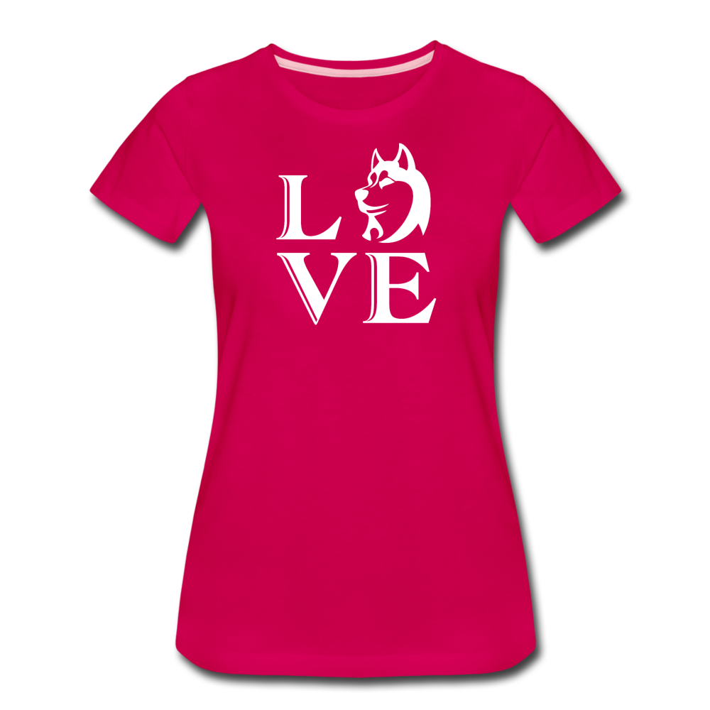Women’s Premium Love Dog T-Shirt - dark pink