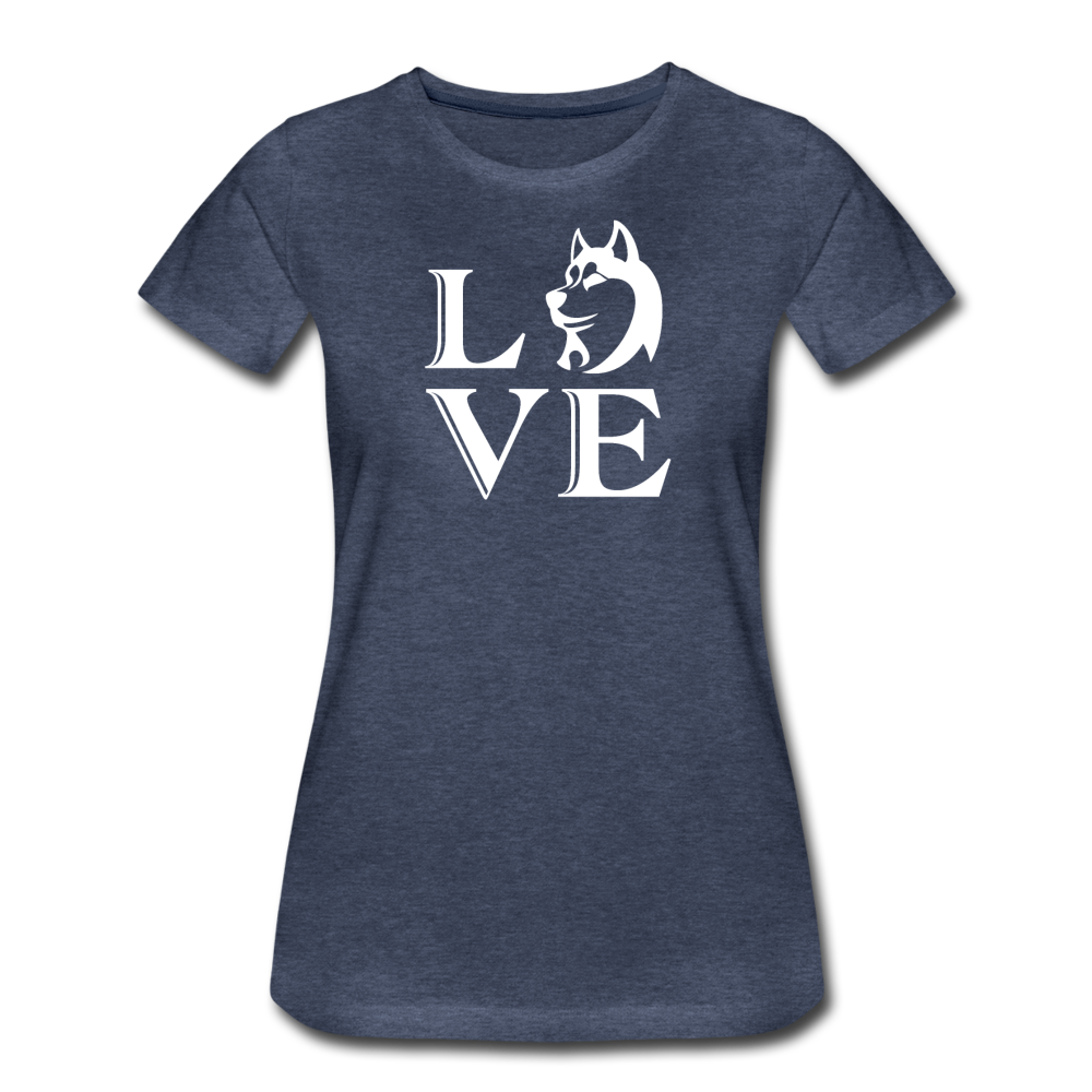 Women’s Premium Love Dog T-Shirt - heather blue