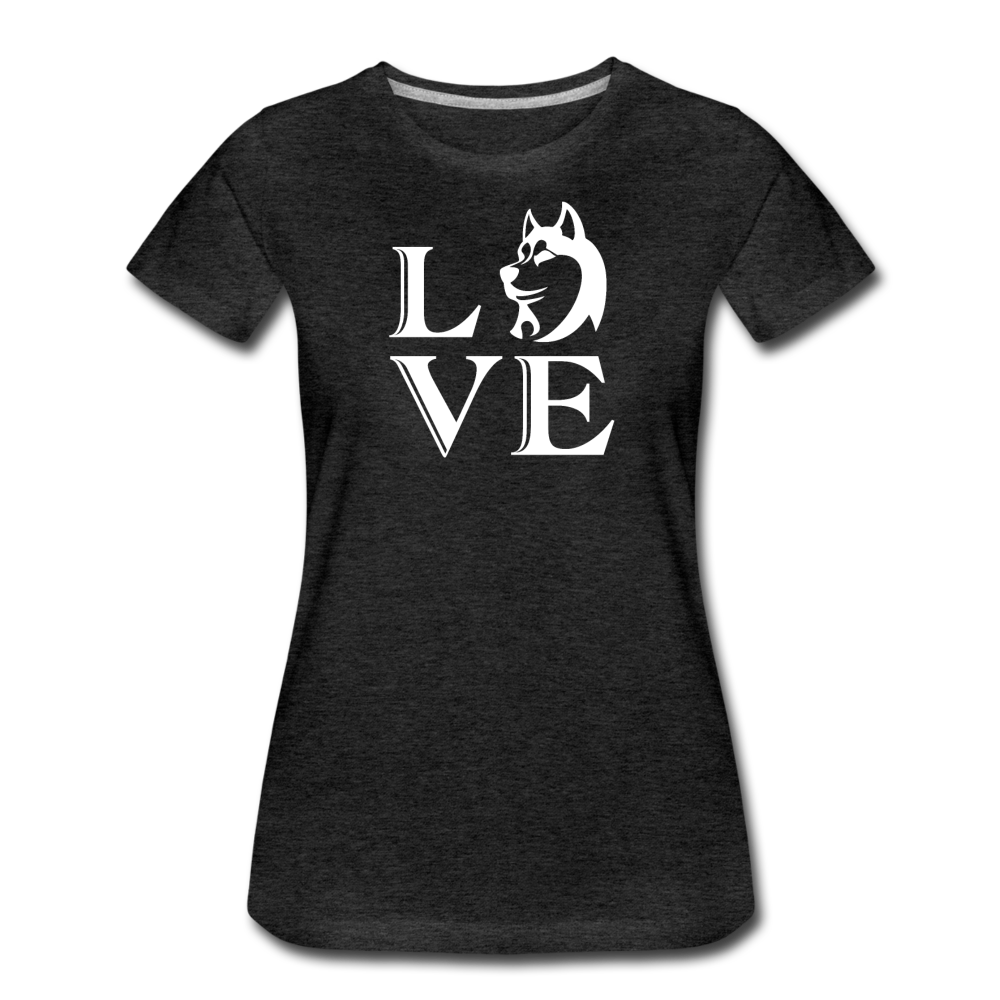 Women’s Premium Love Dog T-Shirt - charcoal gray