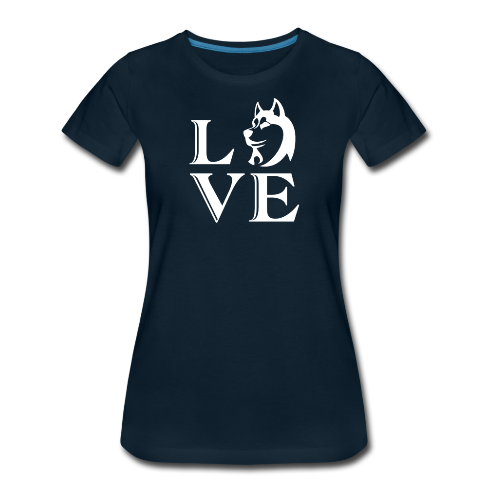 Women’s Premium Love Dog T-Shirt - deep navy