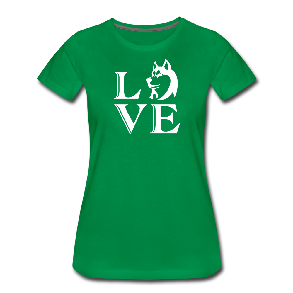 Women’s Premium Love Dog T-Shirt - kelly green