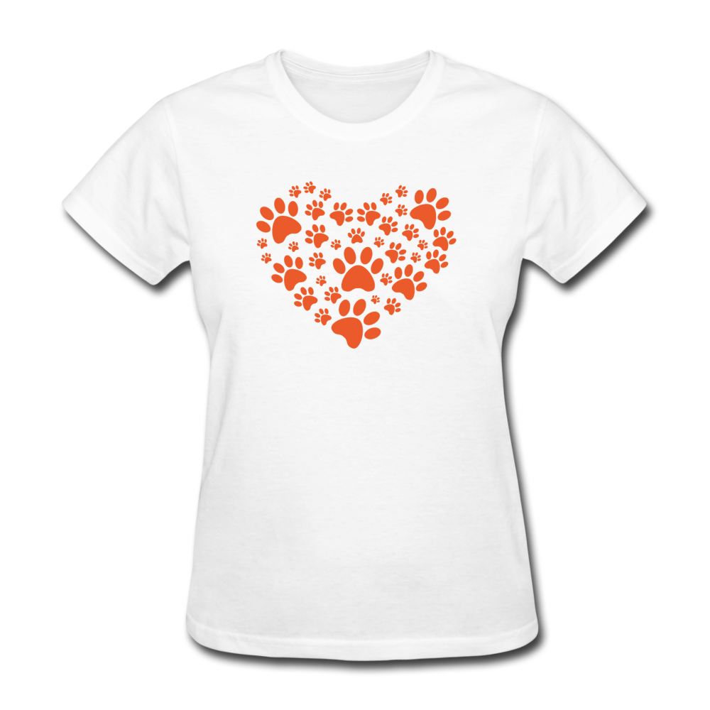 Women's Paw Heart T-Shirt - white