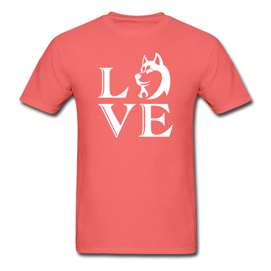Unisex ComfortWash Garment Dyed Love Dog T-Shirt - coral